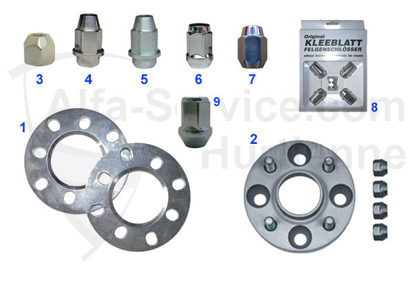 Radmuttern/Spurverbreiterungen