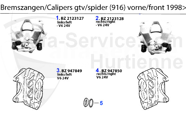 Bremssattel vorne Bj. 98>