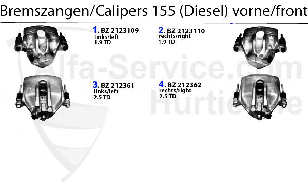 Bremssattel vorne Diesel-Modelle