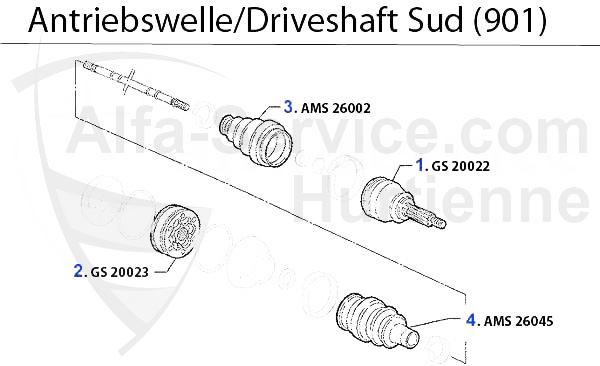 Antriebswelle Sud (901) 1.2/1.3/1.5/TI
