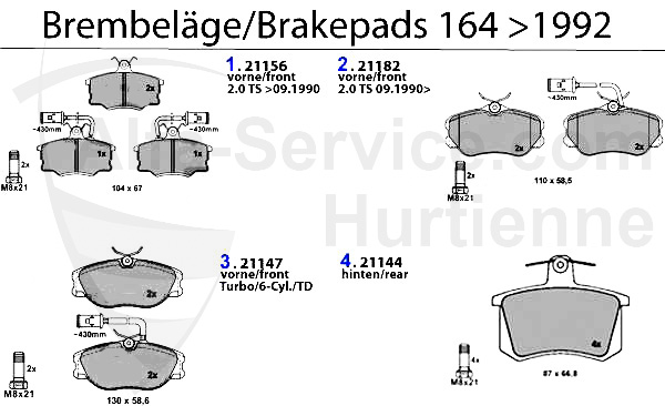 Bremsbeläge Bj. >92