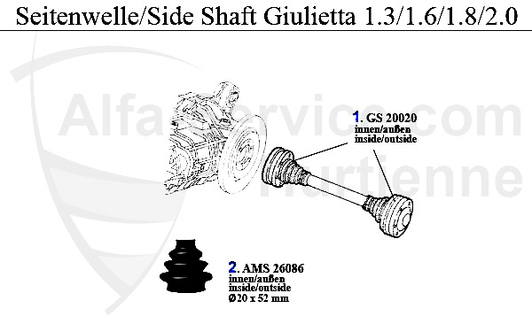 Seitenwelle 1.3/1.6/1.8/2.0