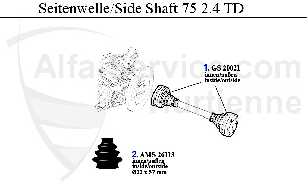 Seitenwelle 2.4 TD
