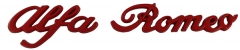 Schriftzug Alfa Romeo 147x30mm rot selbstklebend 147 156 159 166 Giulietta MiTo Giulia Spider/GT Stelvio