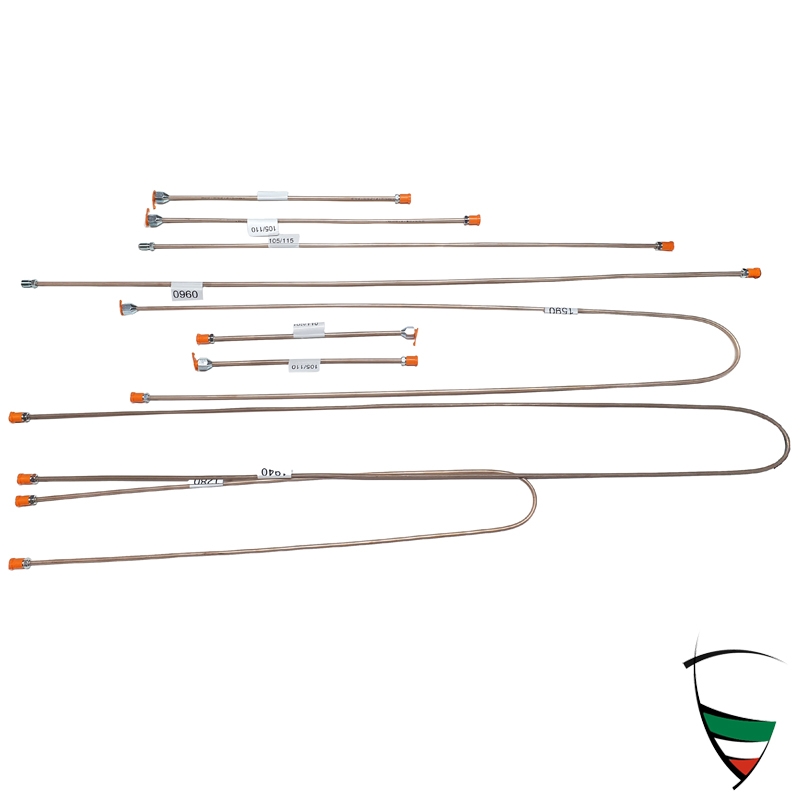 Bremsleitungssatz Spider, Bertone hängende Pedale Kupfer/Nickel 1750/2000 - OHNE TÜV!!