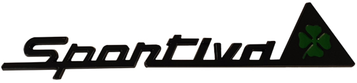 Schriftzug Sportiva mit Kleeblatt seitlich schwarz 148x28mm Giulietta ab 2010