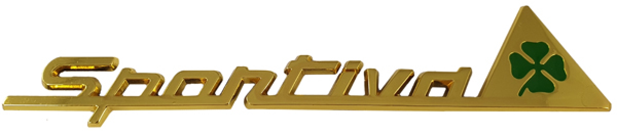Schriftzug Sportiva mit Kleeblatt seitlich gold 148x28mm Giulietta ab 2010