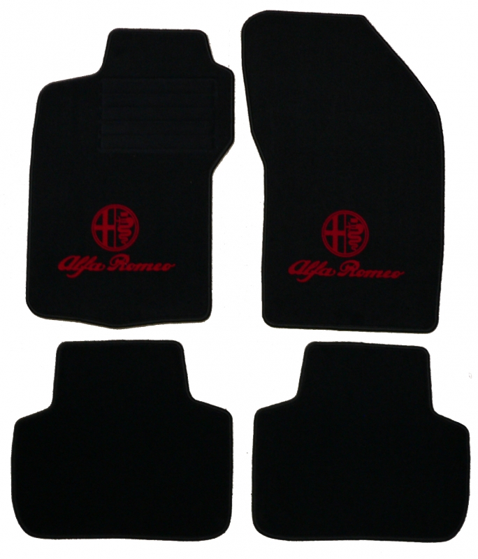 Fußmatten 147 schwarz/rotes Emblem Tuftvelour,gekettelt,Rückenbeschich tung:Latex-Feinprägung